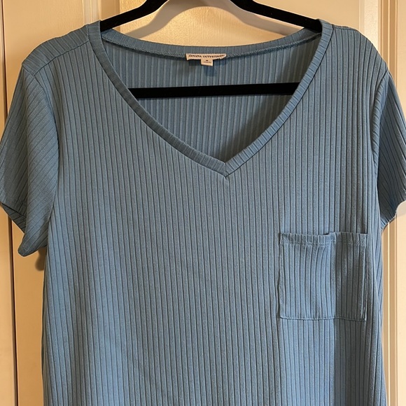 Blue ribbed oversized tee, size medium. Open to any offer! - Picture 2 of 6
